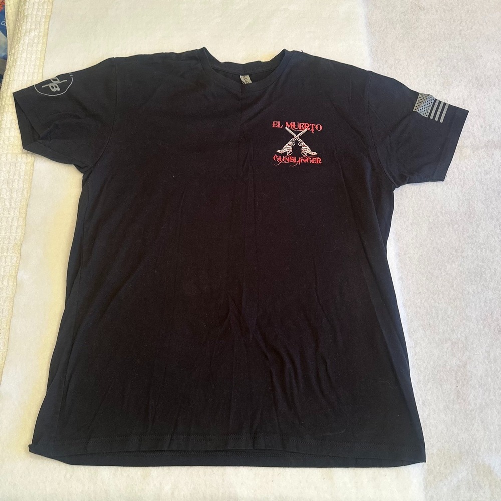 El Muerto Gunslinger Graphic T Shirt Mens Black Large Click Click Boom NLA VTG